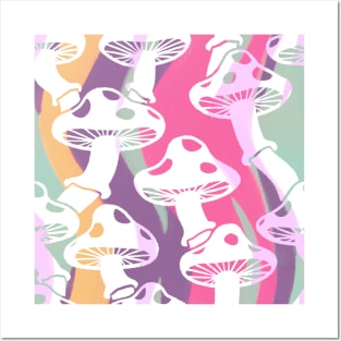 Crazy Boho Mushroom Pattern 1 Posters and Art